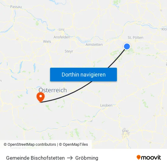 Gemeinde Bischofstetten to Gröbming map