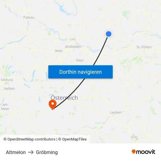 Altmelon to Gröbming map