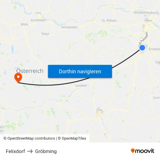 Felixdorf to Gröbming map