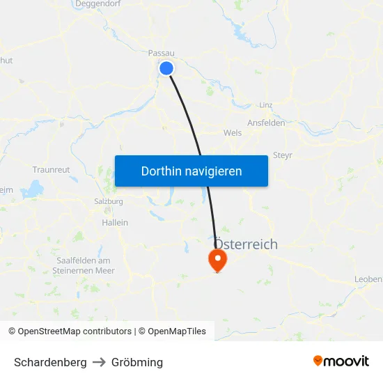Schardenberg to Gröbming map