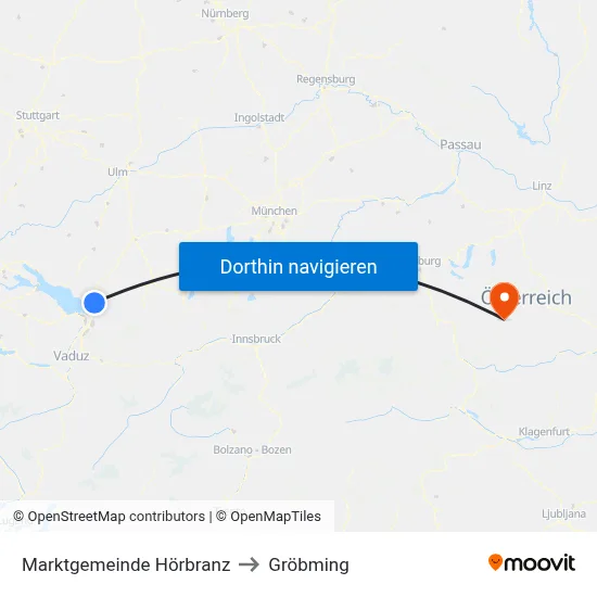 Marktgemeinde Hörbranz to Gröbming map