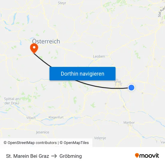 St. Marein Bei Graz to Gröbming map