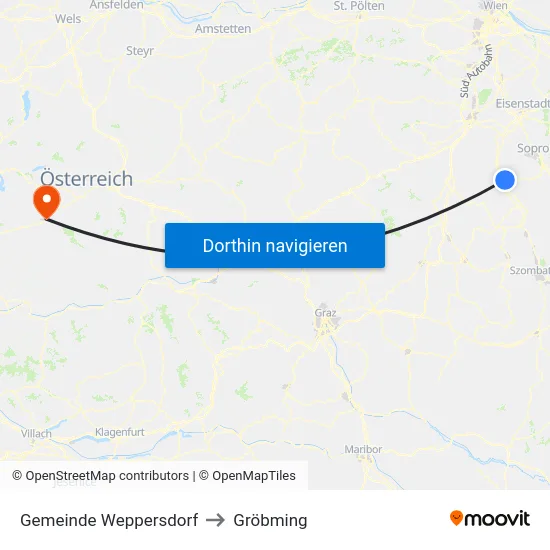 Gemeinde Weppersdorf to Gröbming map