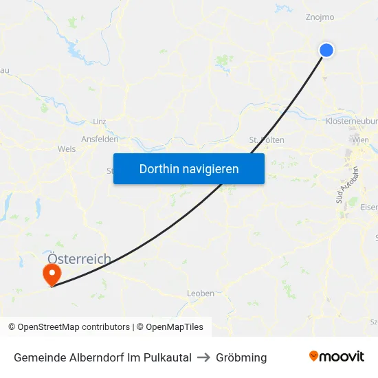 Gemeinde Alberndorf Im Pulkautal to Gröbming map