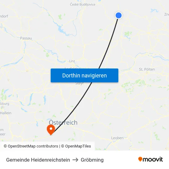 Gemeinde Heidenreichstein to Gröbming map
