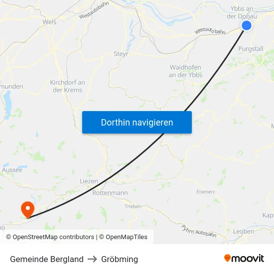 Gemeinde Bergland to Gröbming map