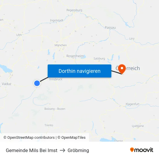 Gemeinde Mils Bei Imst to Gröbming map