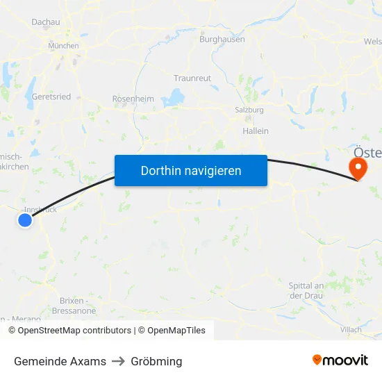 Gemeinde Axams to Gröbming map