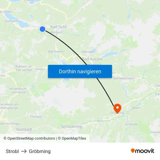 Strobl to Gröbming map