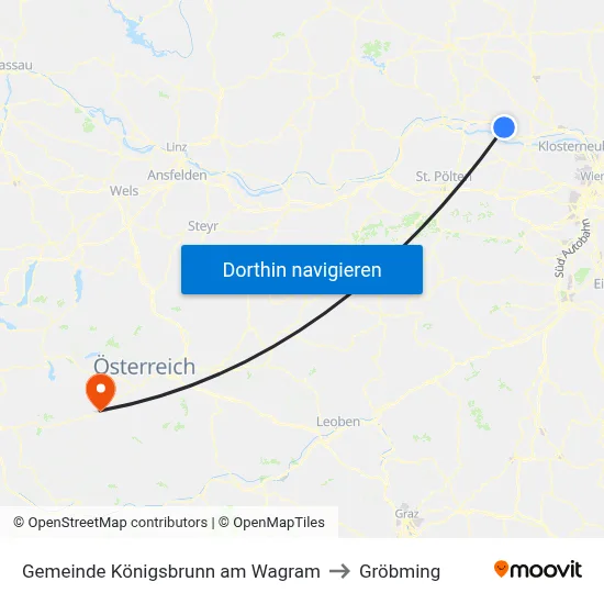 Gemeinde Königsbrunn am Wagram to Gröbming map