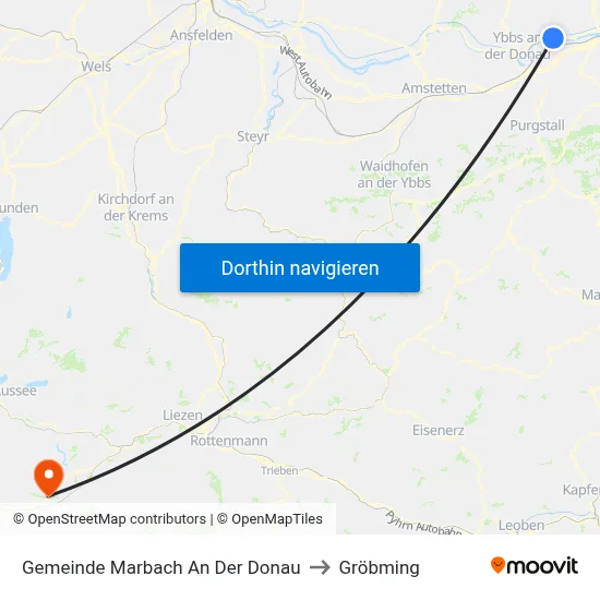 Gemeinde Marbach An Der Donau to Gröbming map