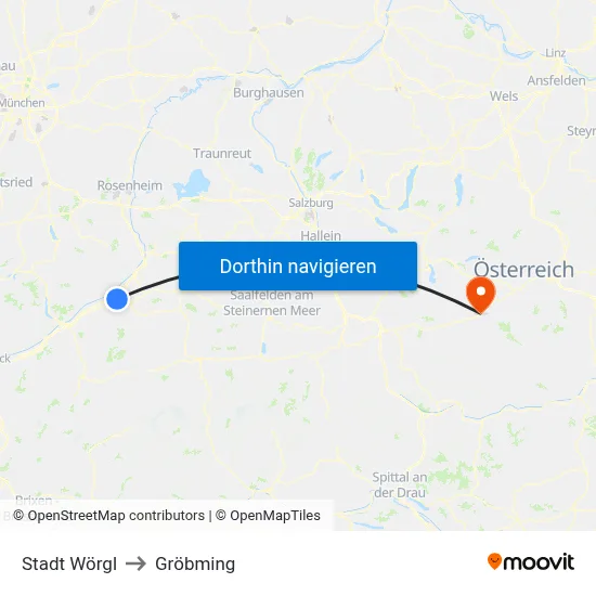 Stadt Wörgl to Gröbming map