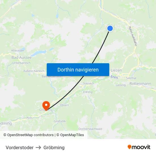 Vorderstoder to Gröbming map