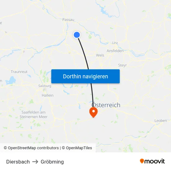 Diersbach to Gröbming map