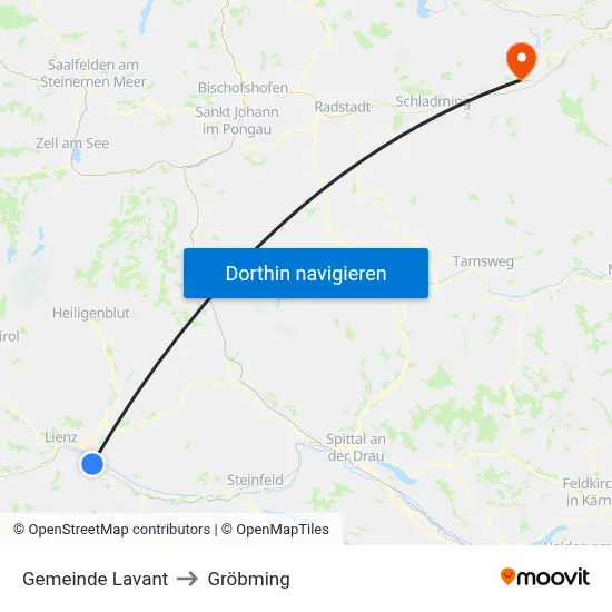 Gemeinde Lavant to Gröbming map