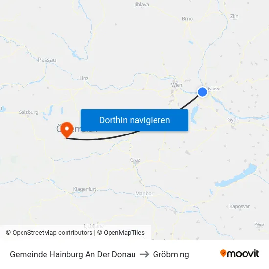 Gemeinde Hainburg An Der Donau to Gröbming map