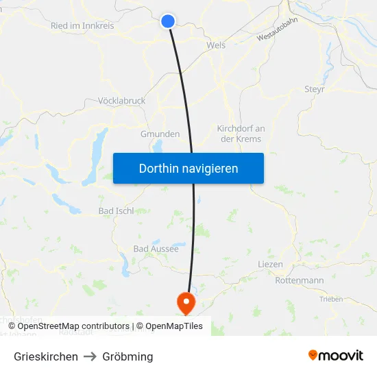 Grieskirchen to Gröbming map
