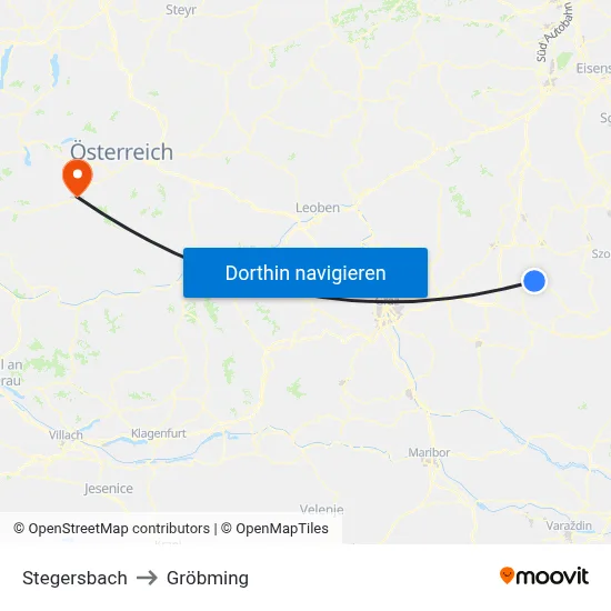 Stegersbach to Gröbming map