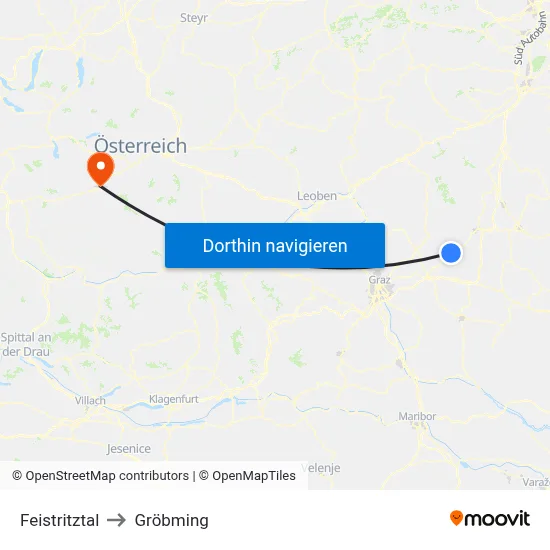 Feistritztal to Gröbming map