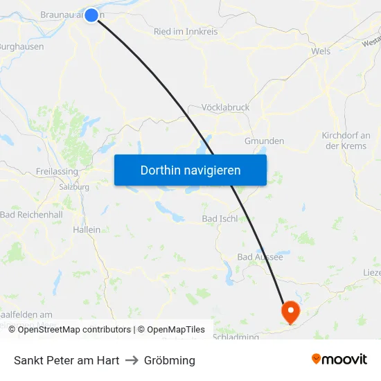 Sankt Peter am Hart to Gröbming map