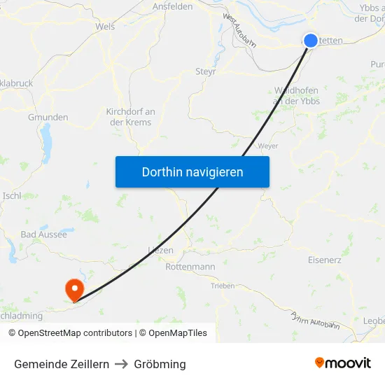 Gemeinde Zeillern to Gröbming map