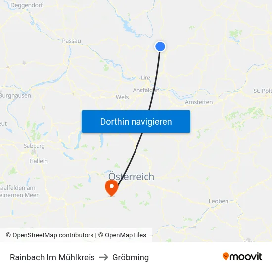 Rainbach Im Mühlkreis to Gröbming map