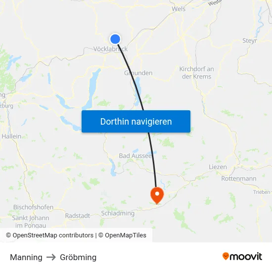 Manning to Gröbming map