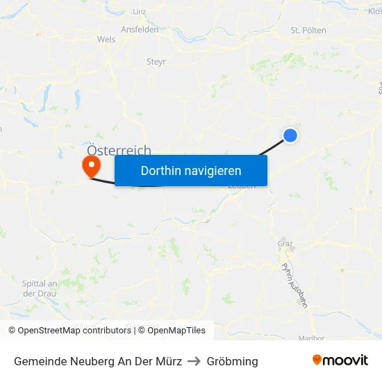 Gemeinde Neuberg An Der Mürz to Gröbming map
