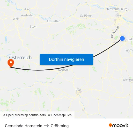 Gemeinde Hornstein to Gröbming map