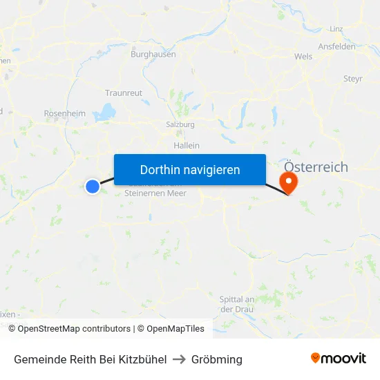 Gemeinde Reith Bei Kitzbühel to Gröbming map