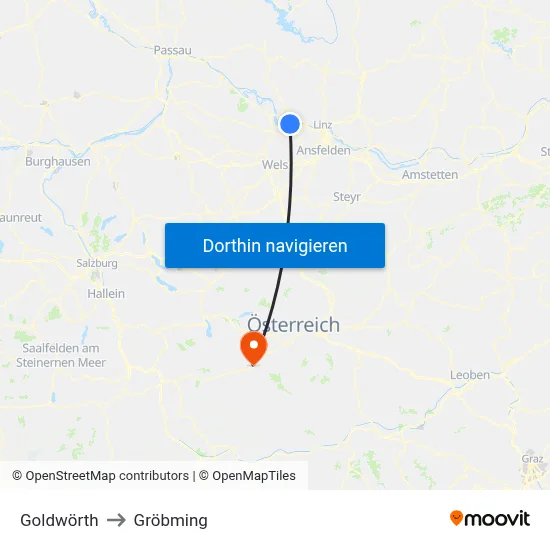 Goldwörth to Gröbming map
