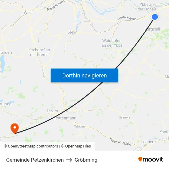 Gemeinde Petzenkirchen to Gröbming map