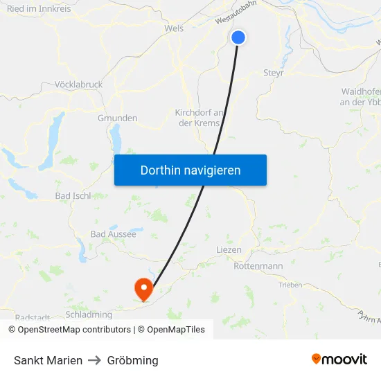 Sankt Marien to Gröbming map