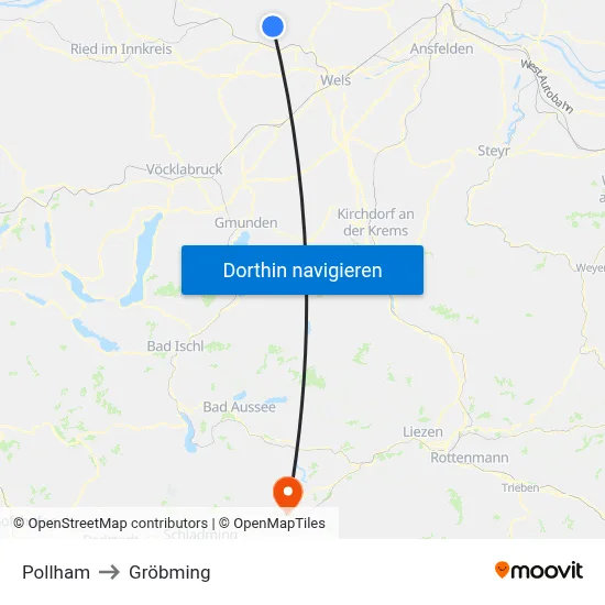 Pollham to Gröbming map