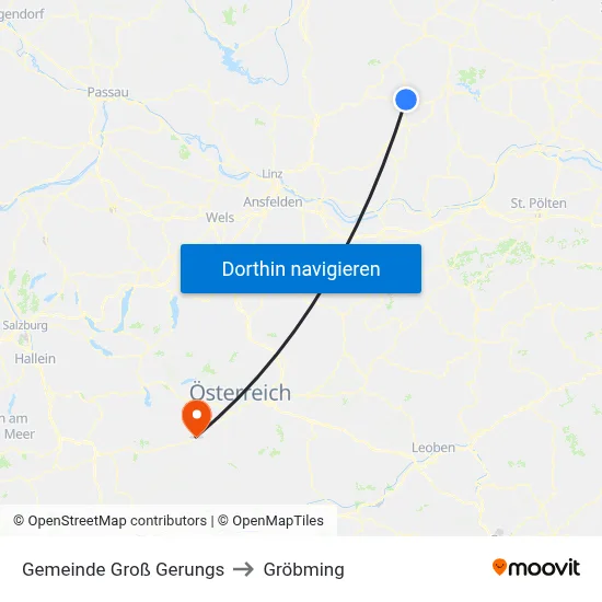 Gemeinde Groß Gerungs to Gröbming map
