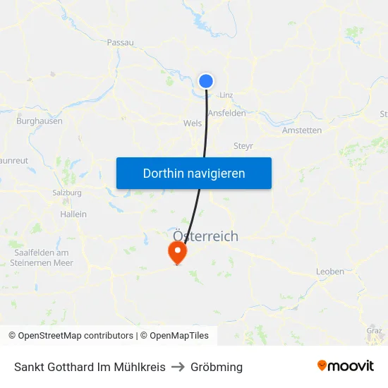 Sankt Gotthard Im Mühlkreis to Gröbming map