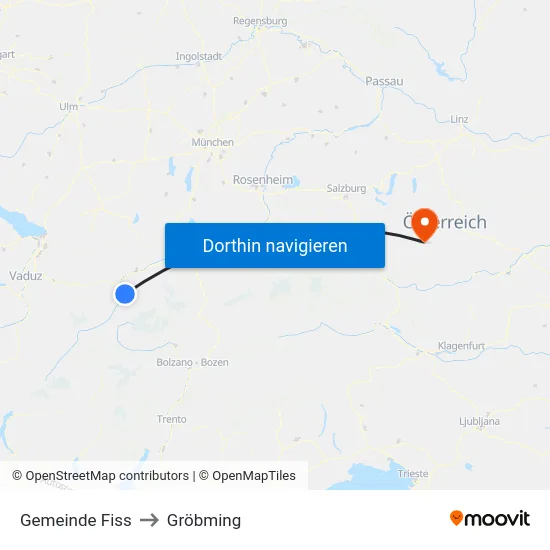 Gemeinde Fiss to Gröbming map