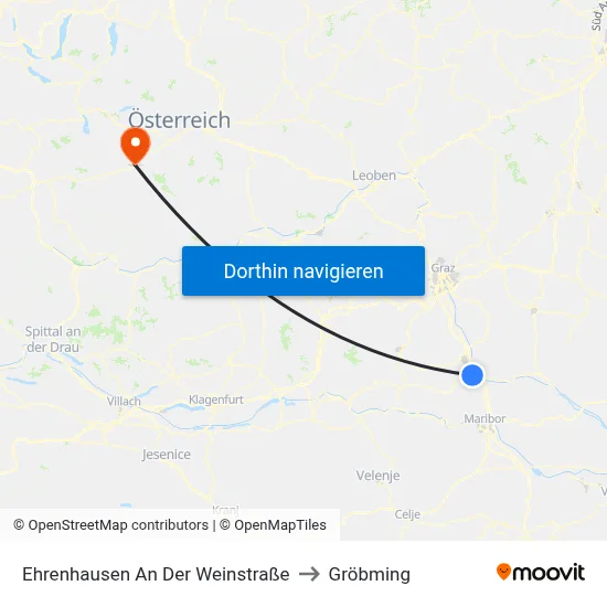 Ehrenhausen An Der Weinstraße to Gröbming map