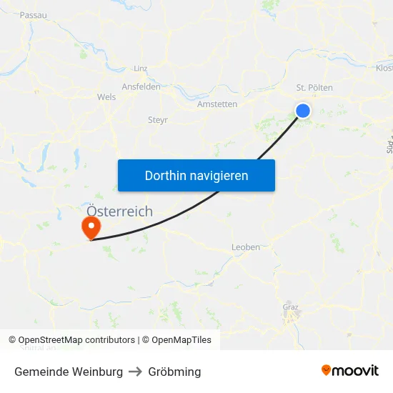 Gemeinde Weinburg to Gröbming map