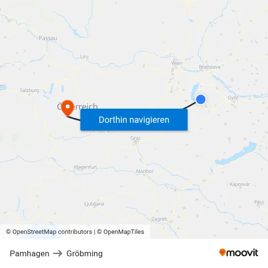 Pamhagen to Gröbming map
