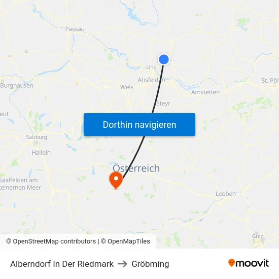 Alberndorf In Der Riedmark to Gröbming map