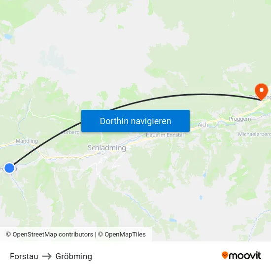 Forstau to Gröbming map