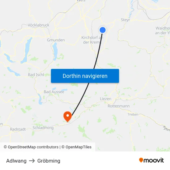 Adlwang to Gröbming map