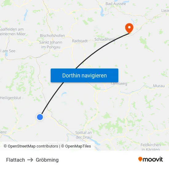 Flattach to Gröbming map