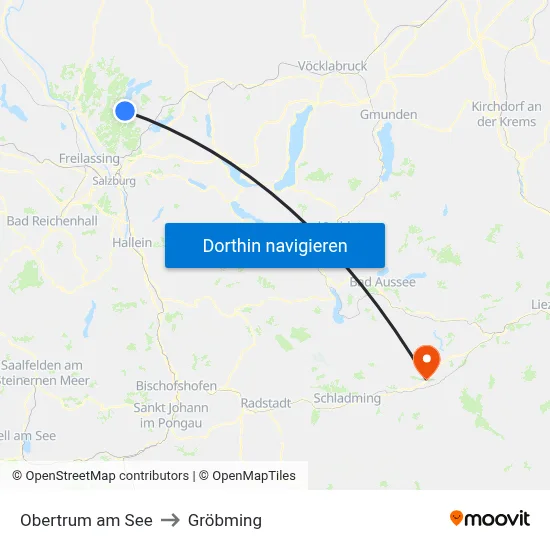 Obertrum am See to Gröbming map
