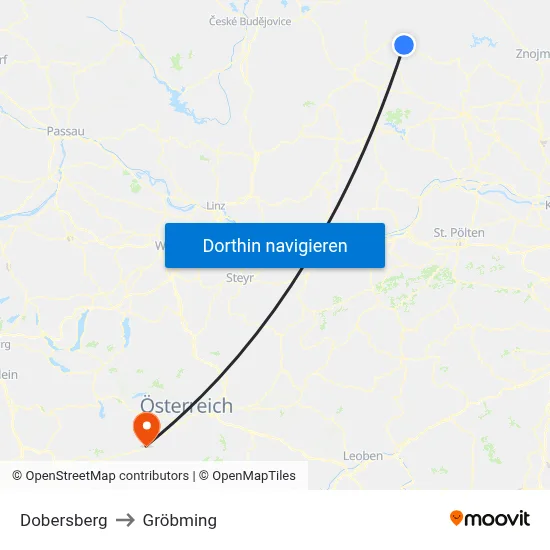 Dobersberg to Gröbming map