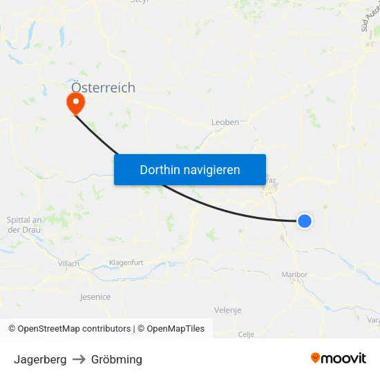 Jagerberg to Gröbming map