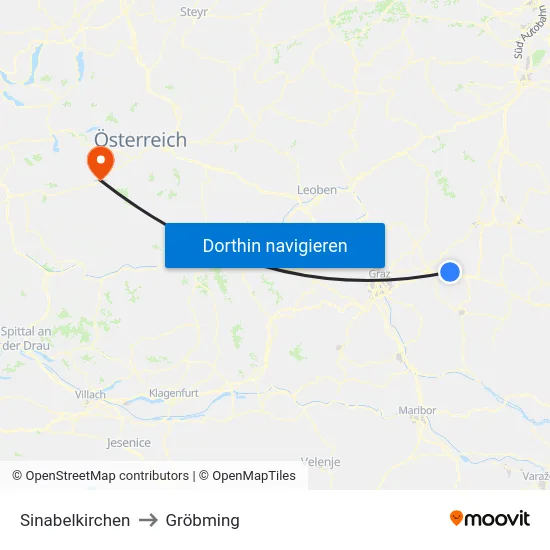 Sinabelkirchen to Gröbming map