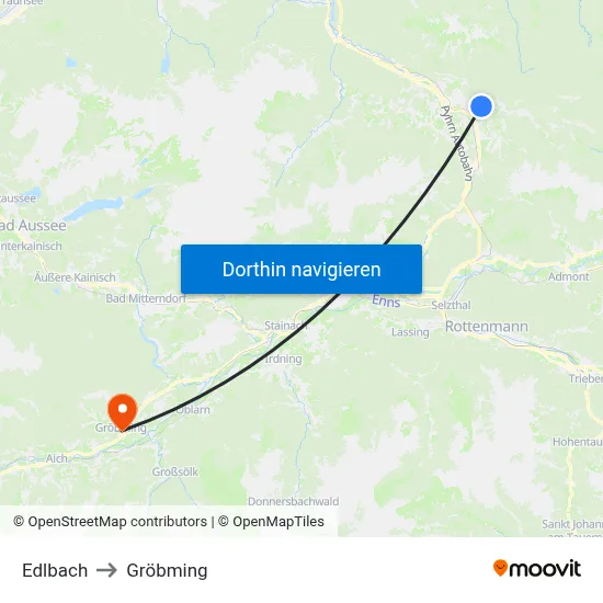 Edlbach to Gröbming map