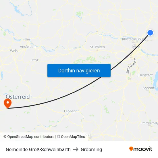 Gemeinde Groß-Schweinbarth to Gröbming map